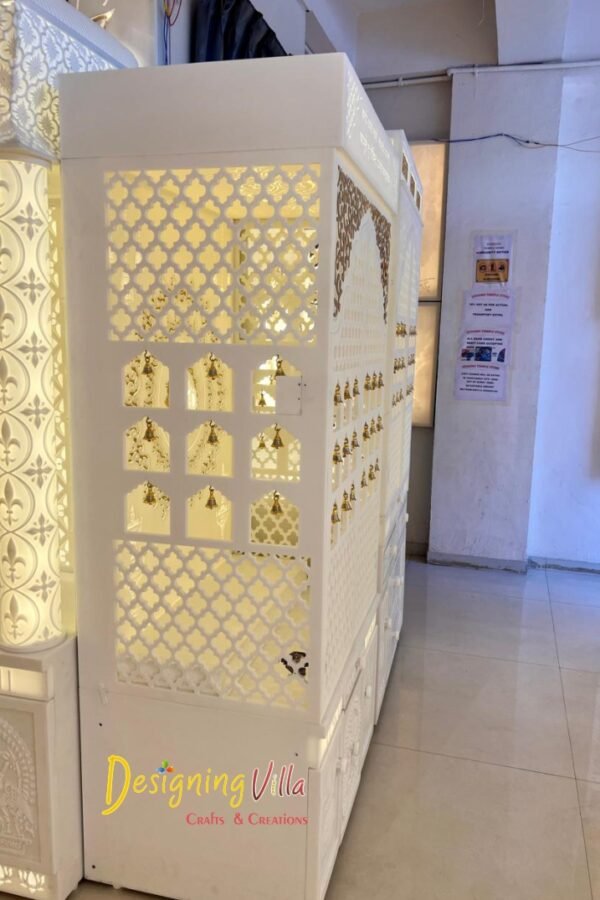 Om corian mandir with door 2- designingvilla