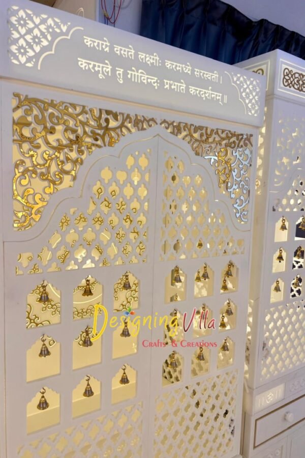 Om corian mandir with door 3- designingvilla