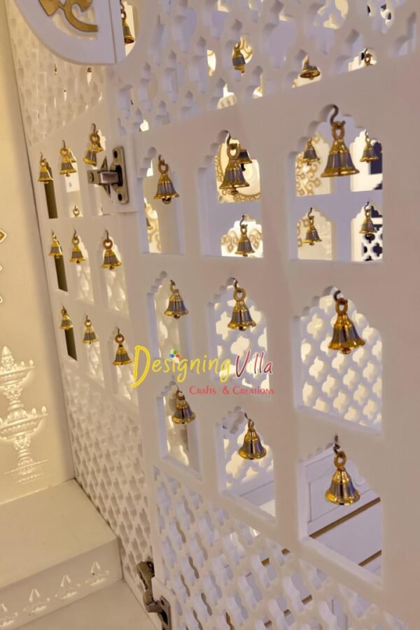 Om corian mandir with door 4- designingvilla