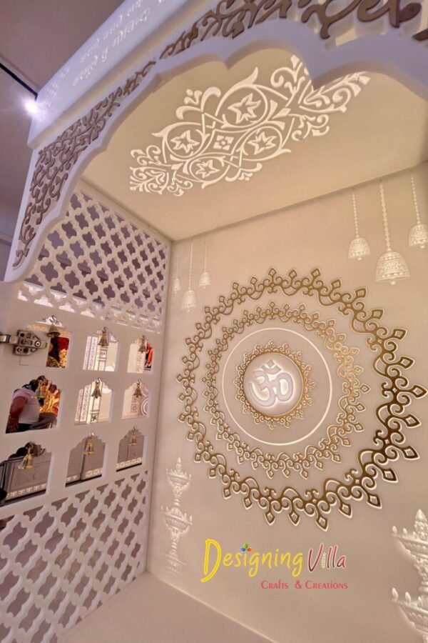 Om corian mandir with door 5- designingvilla