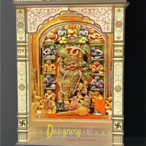 Designer Custom Corian Mandir with Light 1- designingvilla