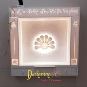 Small Luxury Corian Mandir with Light 1- designingvilla.com