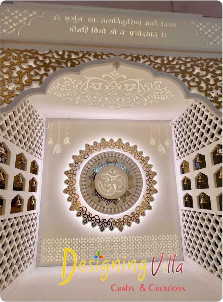 3-Layer Om Korian Marble Temple with Light 1- designingvilla.com