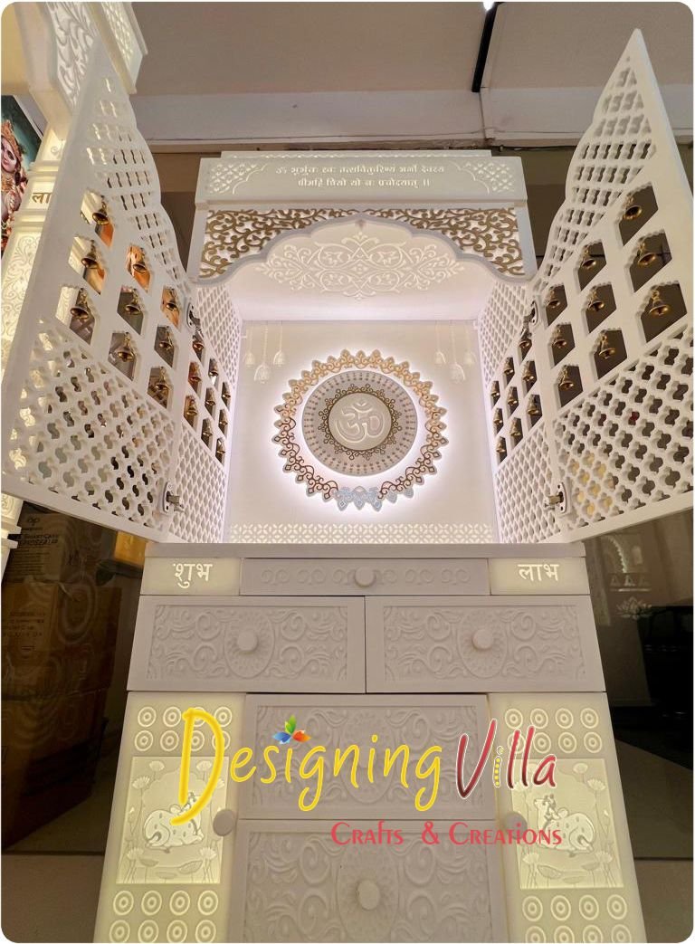 3-Layer Om Korian Marble Temple with Light 2- designingvilla.com
