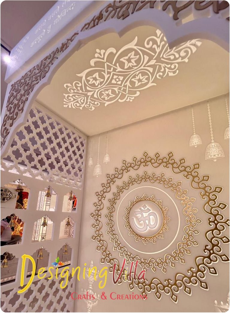 3-Layer Om Korian Marble Temple with Light 3- designingvilla.com