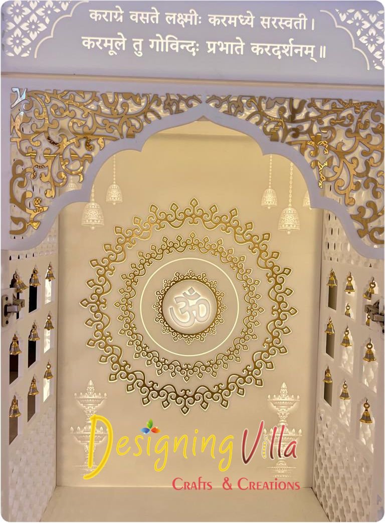 3-Layer Om Korian Marble Temple with Light 5- designingvilla.com